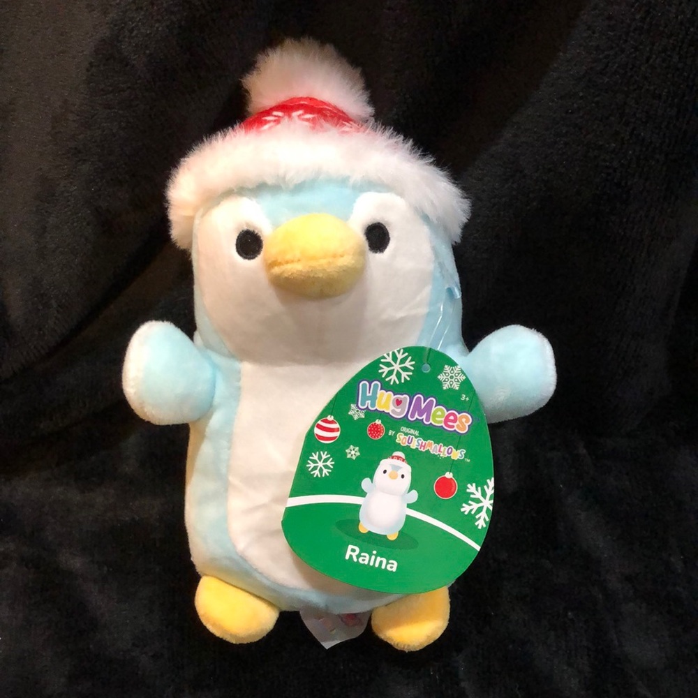 New Squishmallows 7” Hug Mees Raina Penguin Holiday Christmas